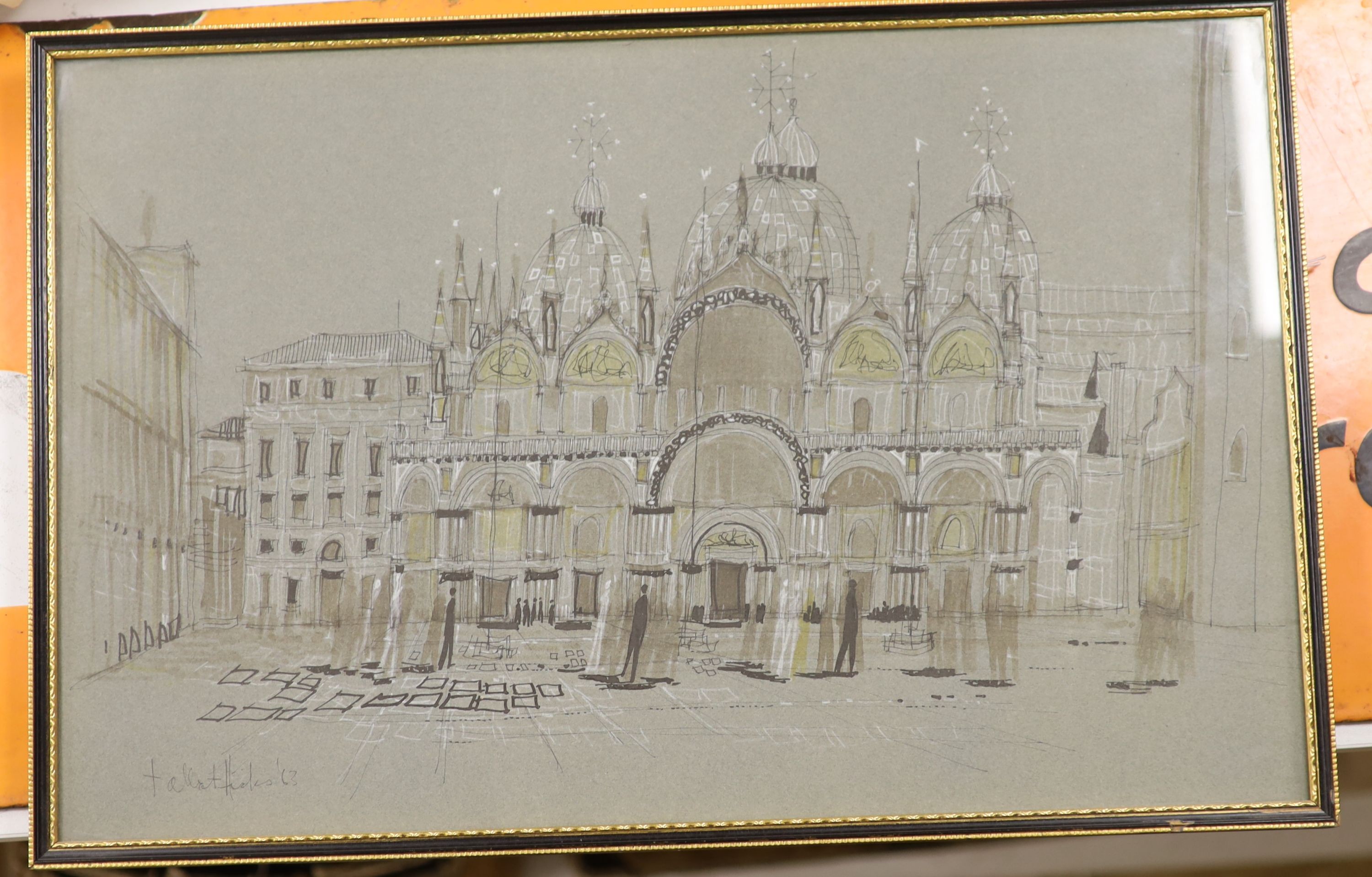 Talbot Hicks, pencil and watercolour, St Mark's, Venice, signed, 32 x 49cm